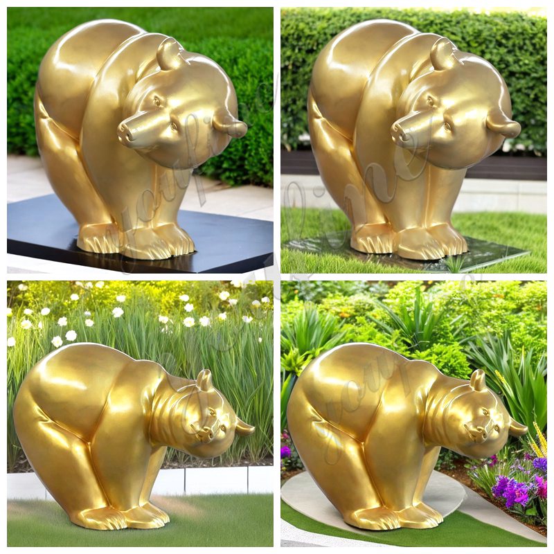 Life Size Modern Bronze Bear Sculpture Art Factory Price Outdoor Decor - Bronze Bear Statues - 1