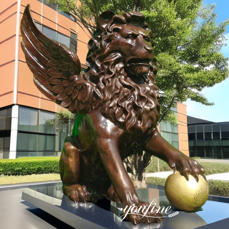Bronze Ancient Life Size Winged Lion Statue for Sale BAN-063 - Bronze Lion Statues - 3