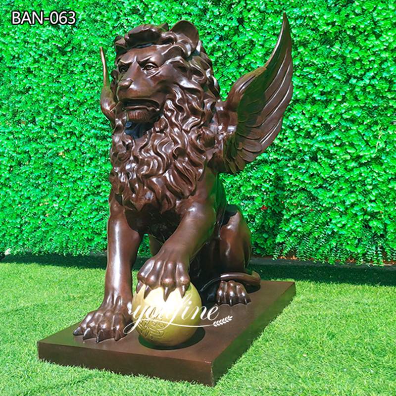 Bronze Ancient Life Size Winged Lion Statue YouFine Sculpture