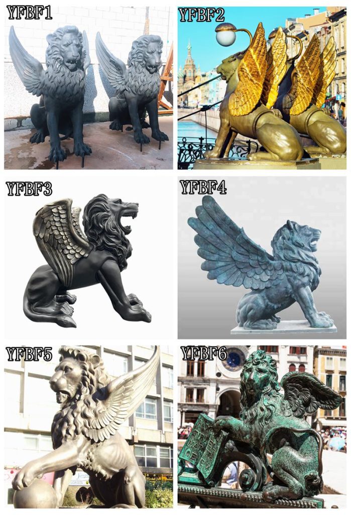 Bronze Ancient Life Size Winged Lion Statue for Sale - Bronze Lion Statues - 6