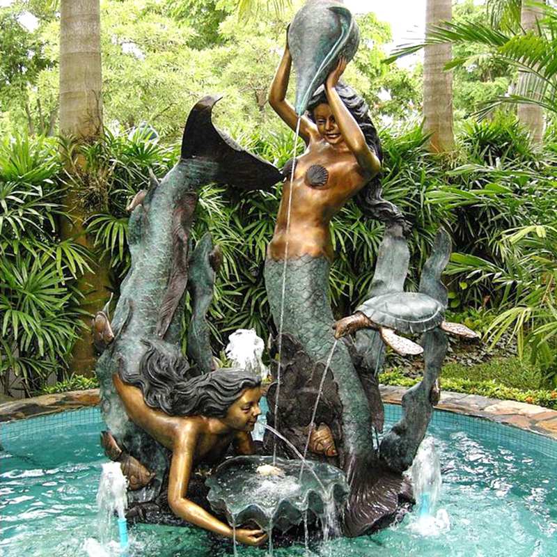Bronze Mermaid Statue Fountain