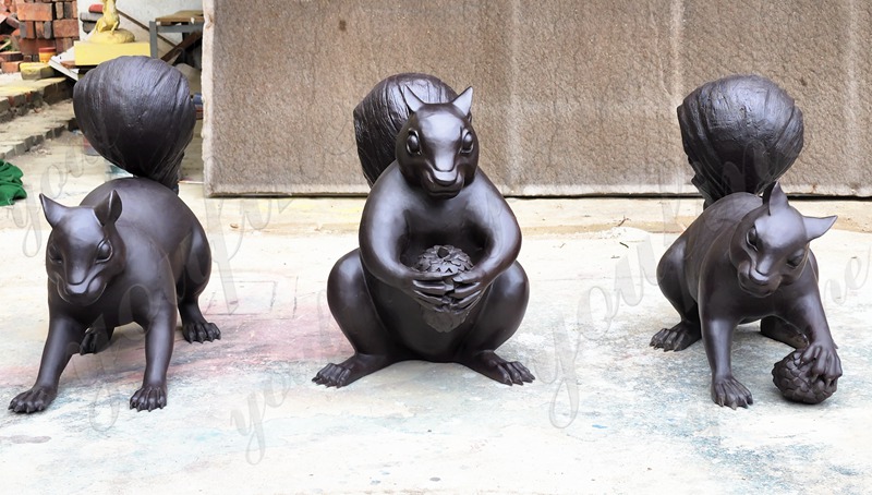 Large Bronze Outdoor Squirrel Sculpture for Garden Foundry Supplier - Bronze Wildlife Sculpture - 7