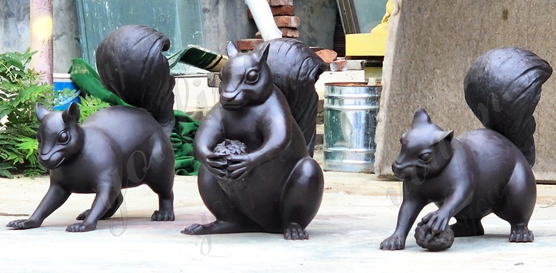 Large Bronze Outdoor Squirrel Sculpture for Garden Foundry Supplier - Bronze Wildlife Sculpture - 8
