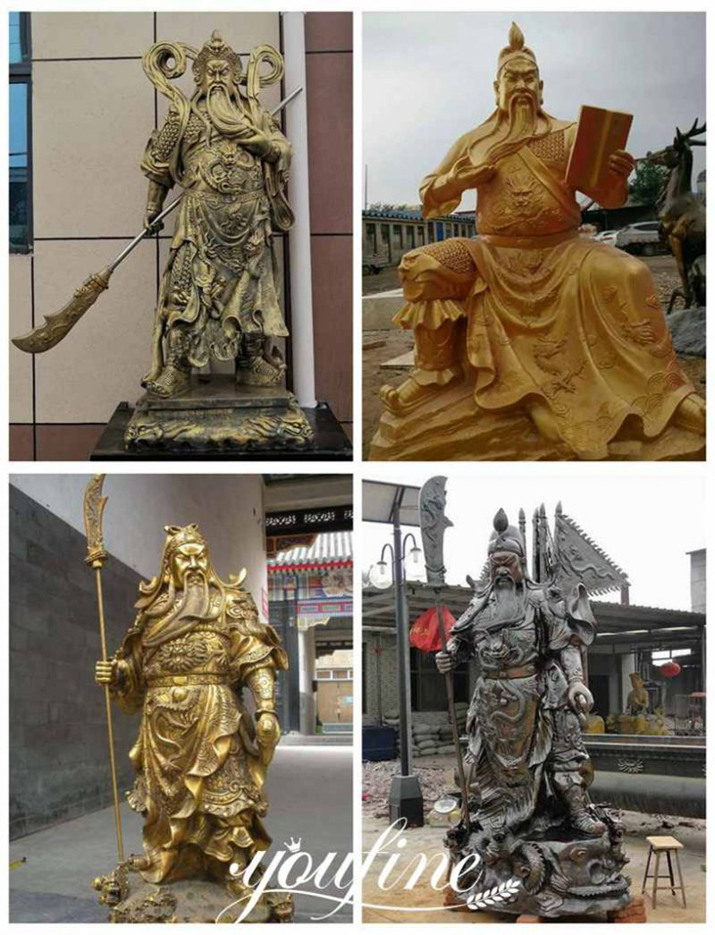Majestic Bronze Chinese Feng Shui of General Guan Yu Statue for Sale - Bronze Figure Sculpture - 6