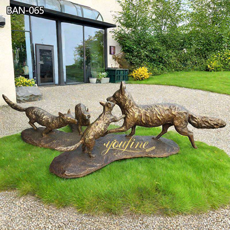 Life Size bronze fox