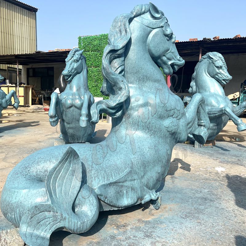 antique bronze horse fountain