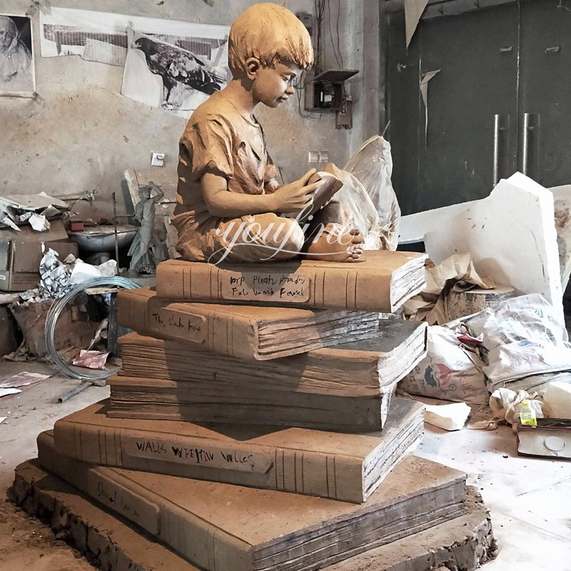bronze child sculpture clay model
