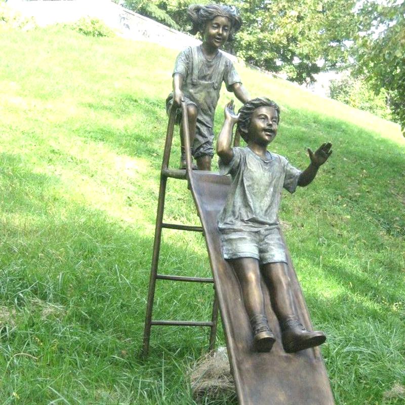 bronze children statues