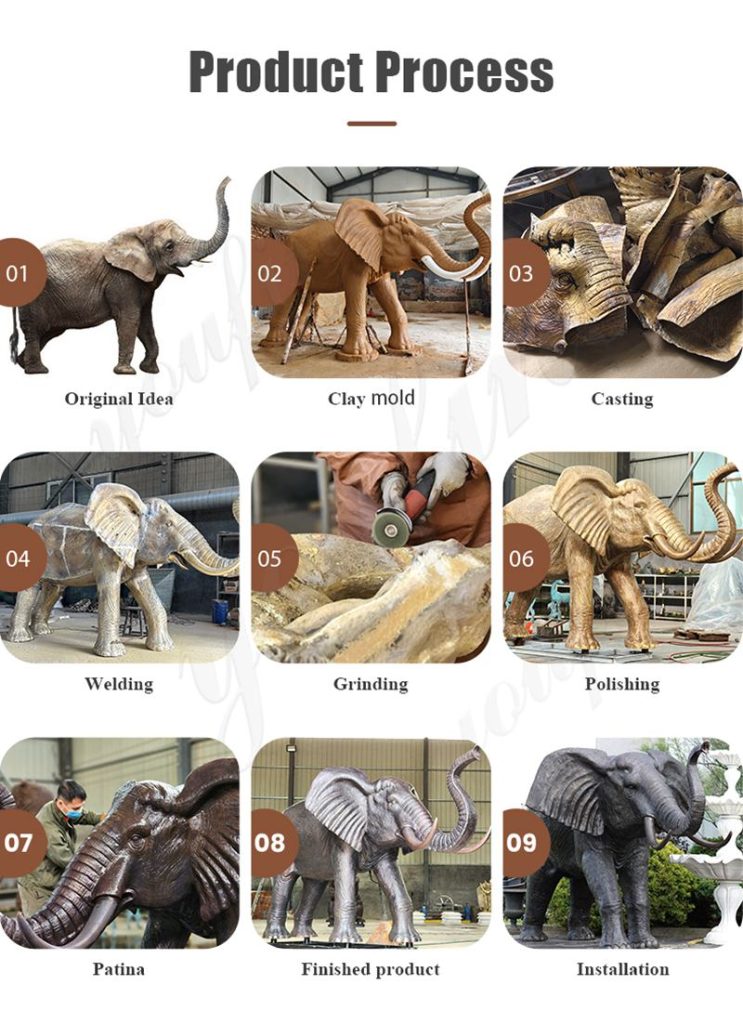 Bronze Elephant Fountain Outdoor in Water for Sale BOK1-177 - Bronze Animal Fountain - 14