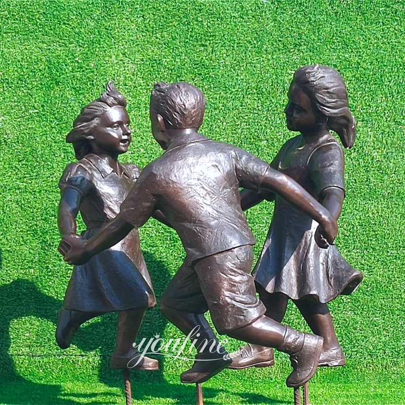 bronze garden statues of children