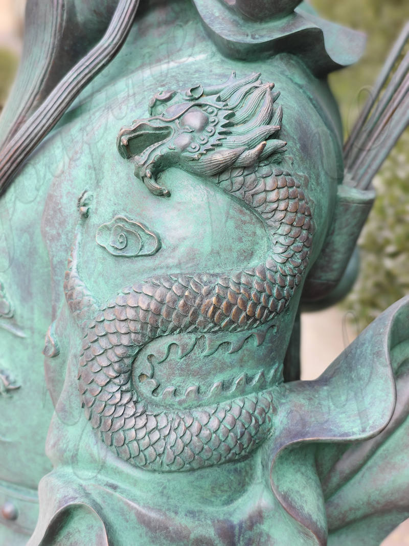 Majestic Bronze Chinese Feng Shui of General Guan Yu Statue for Sale - Bronze Figure Sculpture - 3