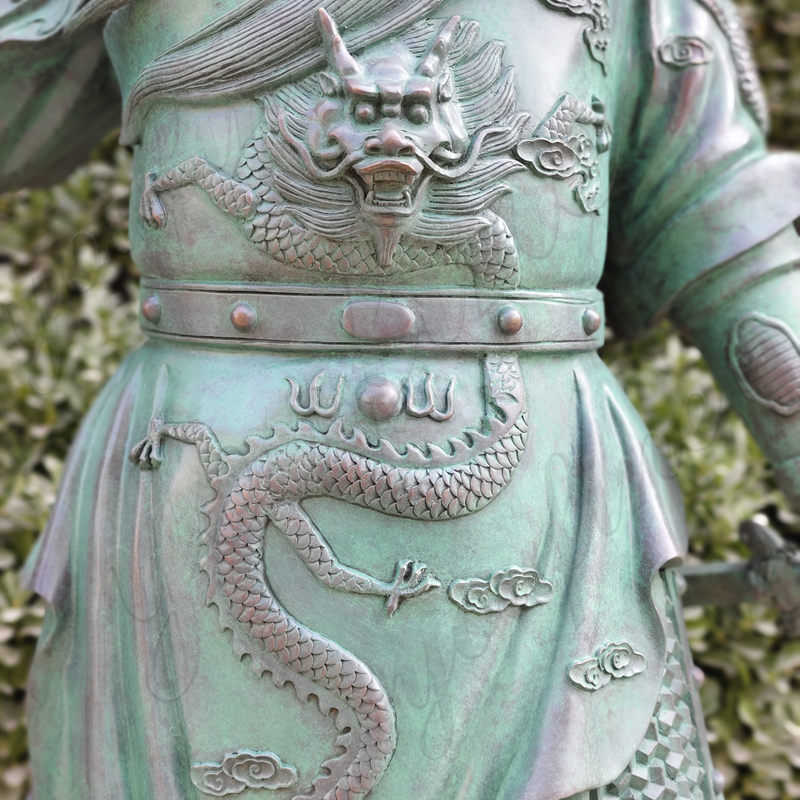 Majestic Bronze Chinese Feng Shui of General Guan Yu Statue for Sale - Bronze Figure Sculpture - 2