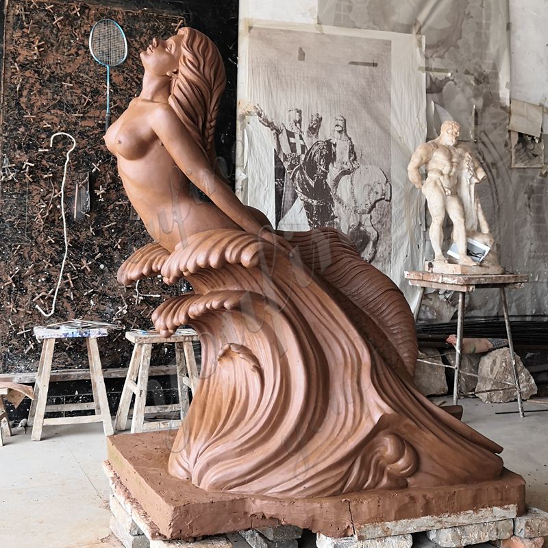 bronze mermaid statues clay model