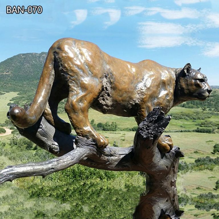 bronze mountain lion statue