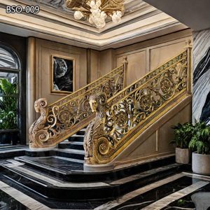 Elaborate Bronze Ram Head Stair Railing Interior Decor Supplier
