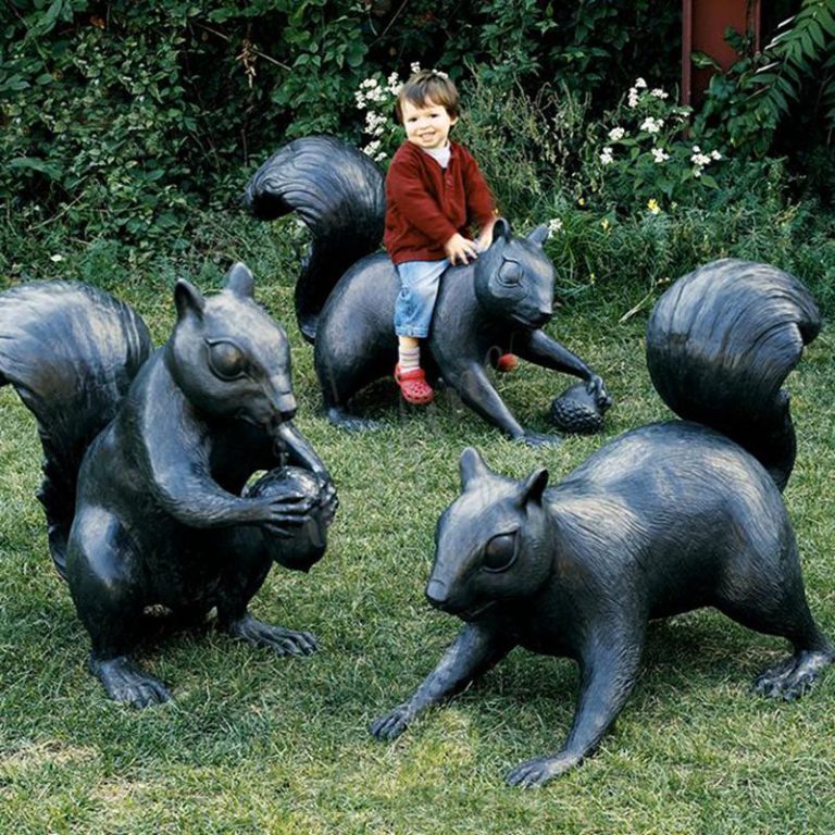 bronze squirrel sculptures art