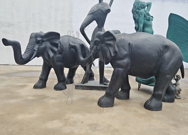 Bronze Elephant Fountain Outdoor in Water for Sale BOK1-177 - Bronze Animal Fountain - 17