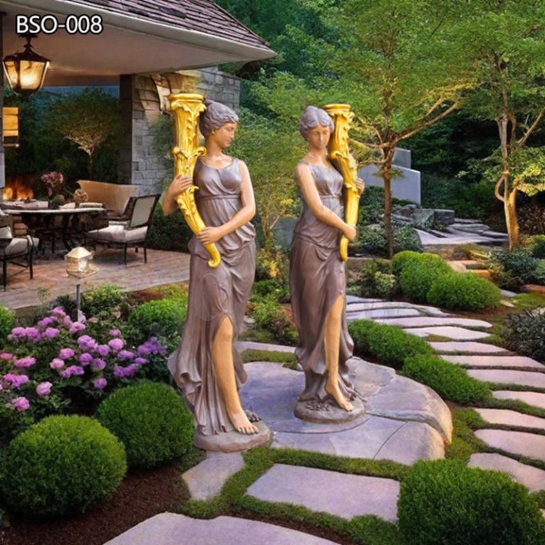 female figure lamp statue-