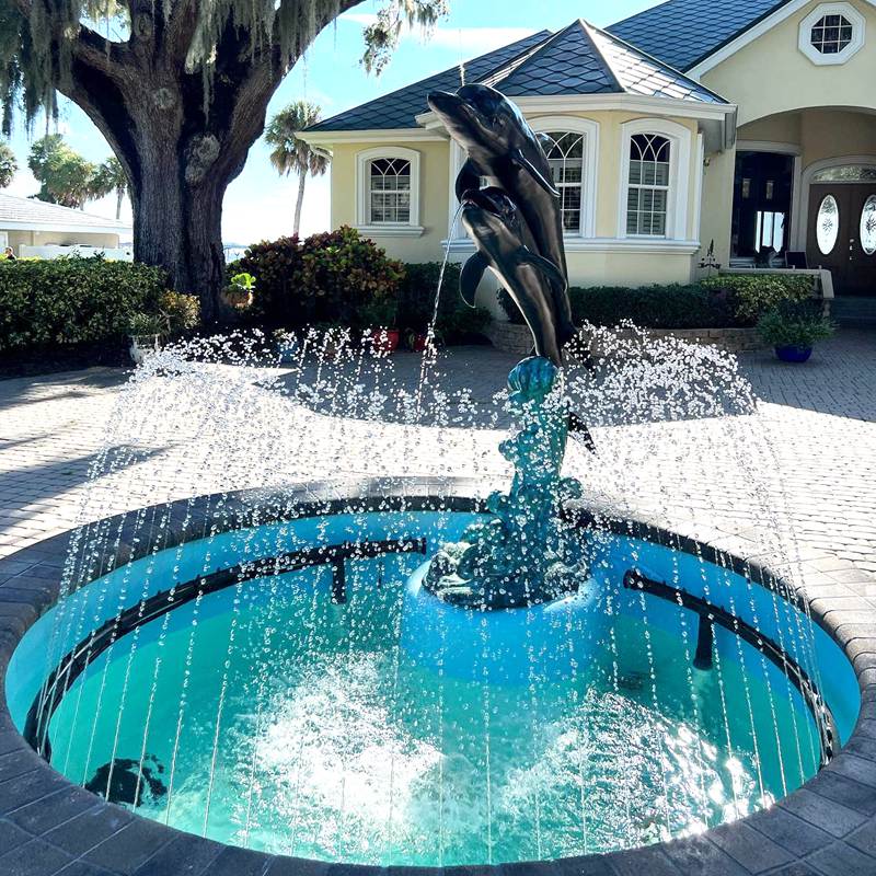 lifesize Dolphins Fountain