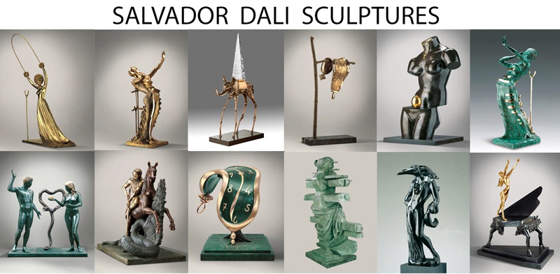 Salvador Dali Statue Bronze Profile Of Time Sculptures for Sale - Abstract Bronze Sculpture - 3
