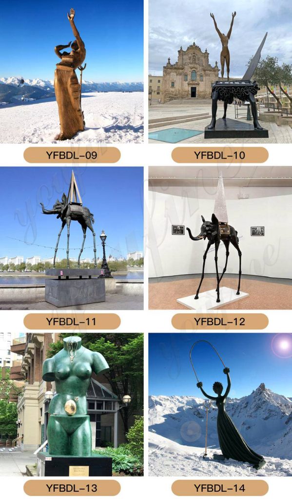 Salvador Dali Statue Bronze Profile Of Time Sculptures for Sale - Abstract Bronze Sculpture - 9