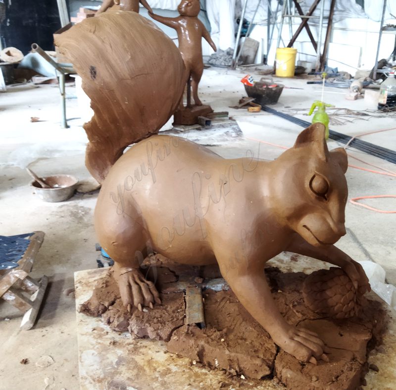 Large Bronze Outdoor Squirrel Sculpture for Garden Foundry Supplier - Bronze Wildlife Sculpture - 6