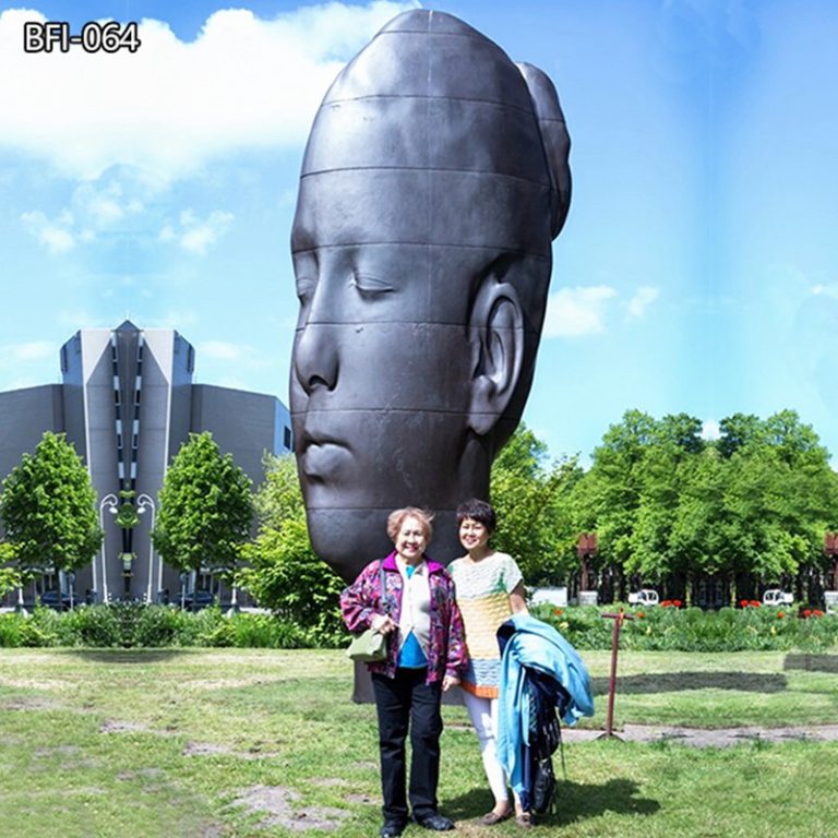 Bronze female head sculpture art
