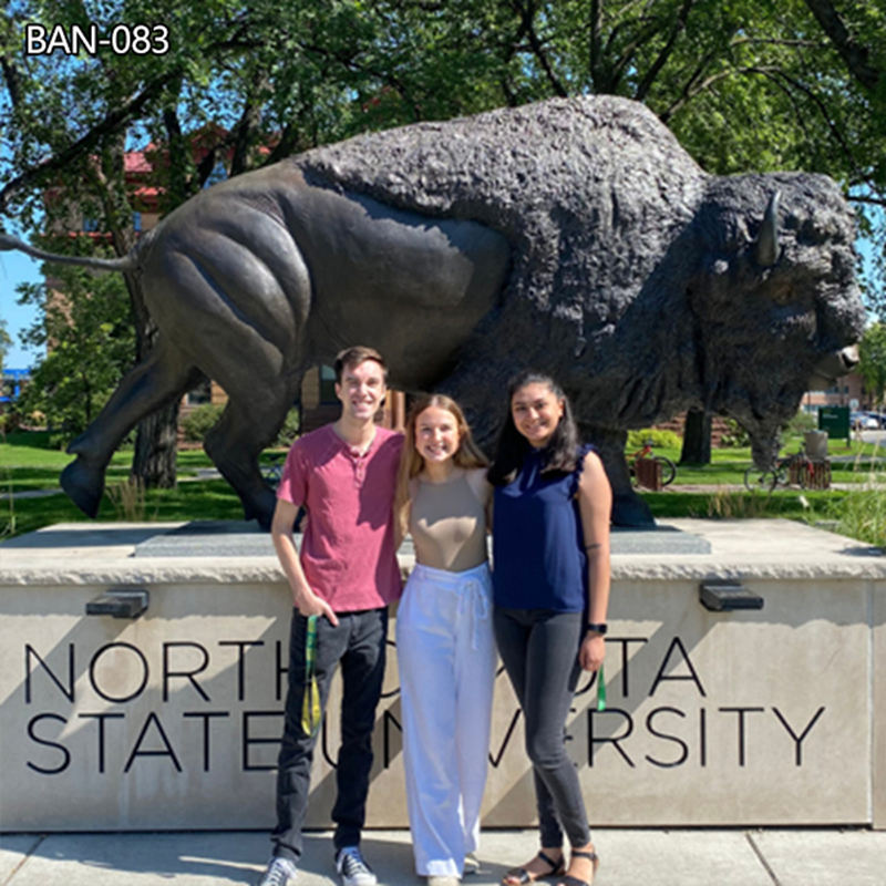 bronze bison statue..