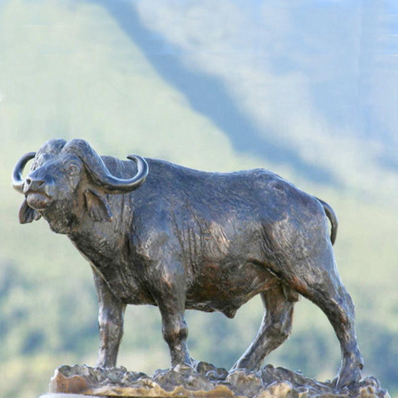 bronze buffalo statue..