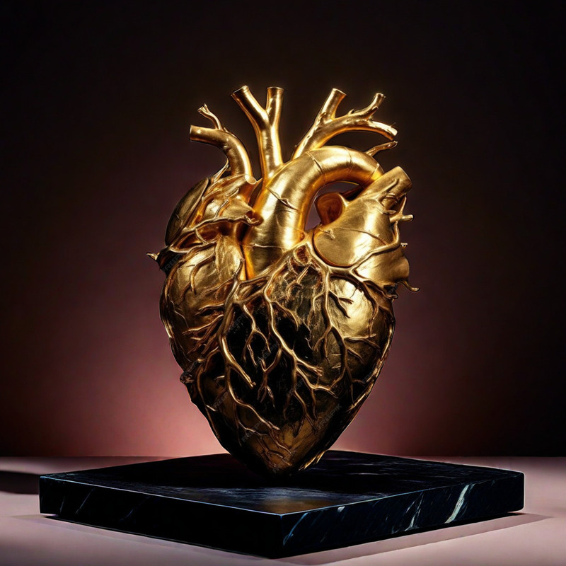 Customized Bronze Anatomical Human Heart Sculpture for Sale - Custom Bronze Sculpture - 3
