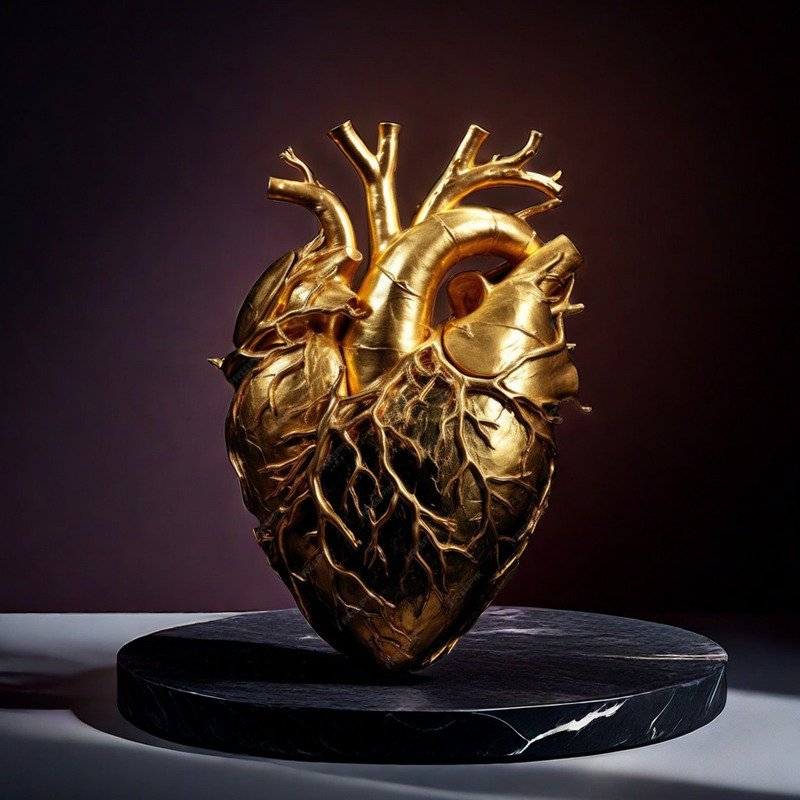 Customized Bronze Anatomical Human Heart Sculpture for Sale - Custom Bronze Sculpture - 1