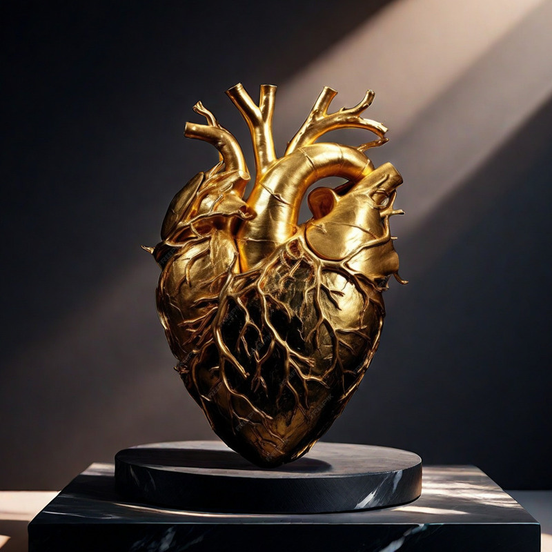 Customized Bronze Anatomical Human Heart Sculpture for Sale - Custom Bronze Sculpture - 4