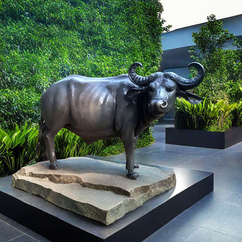 Life Size Bronze Buffalo Sculpture Park Ornament for Sale - Bronze Buffalo Statue - 6