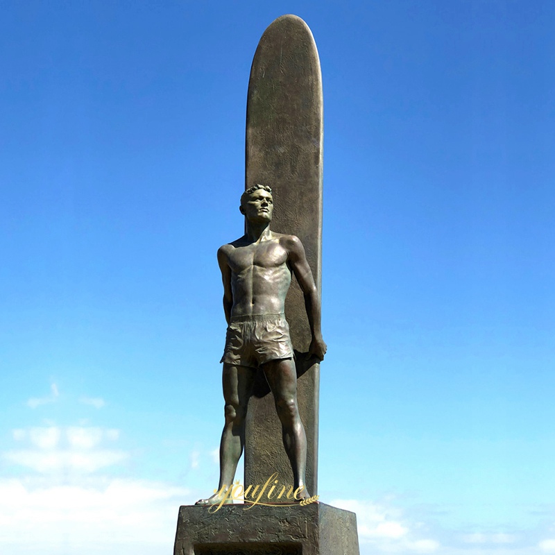 Large Bronze Surfer Statue for Beach BFI-104 - Bronze Sports Statues - 1
