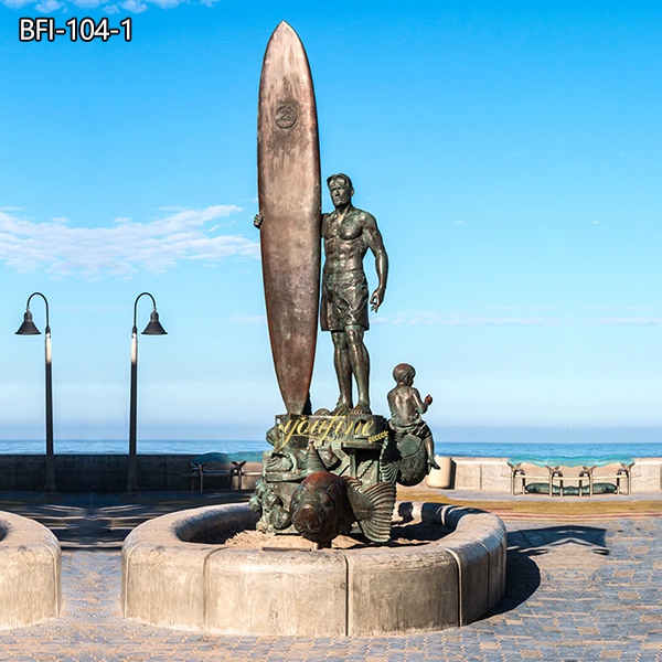 Lifesize Surfer Statue