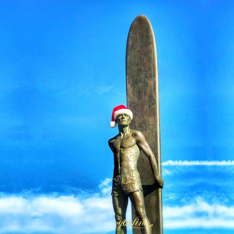 Large Bronze Surfer Statue for Beach BFI-104 - Bronze Sports Statues - 2