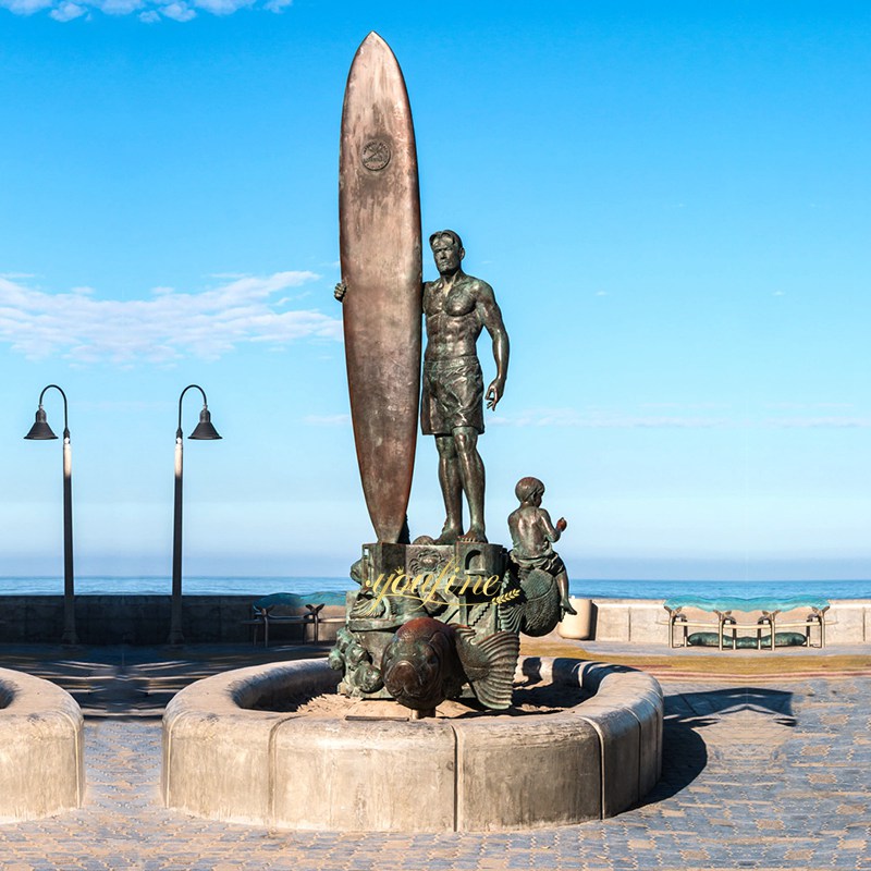 Large Bronze Surfer Statue for Beach BFI-104 - Bronze Sports Statues - 3