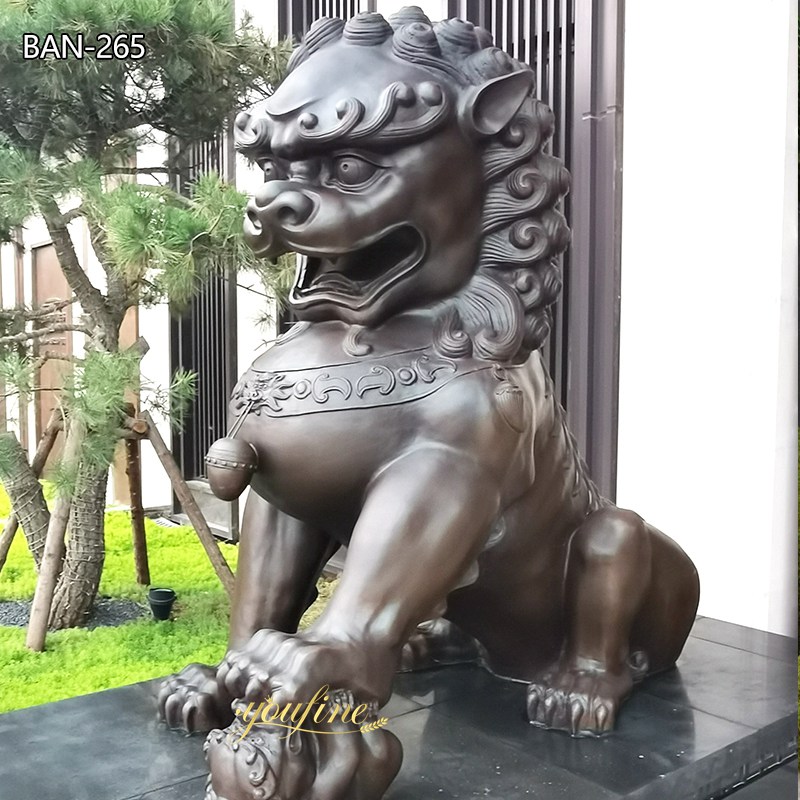 large Bronze Chinese guardian lion