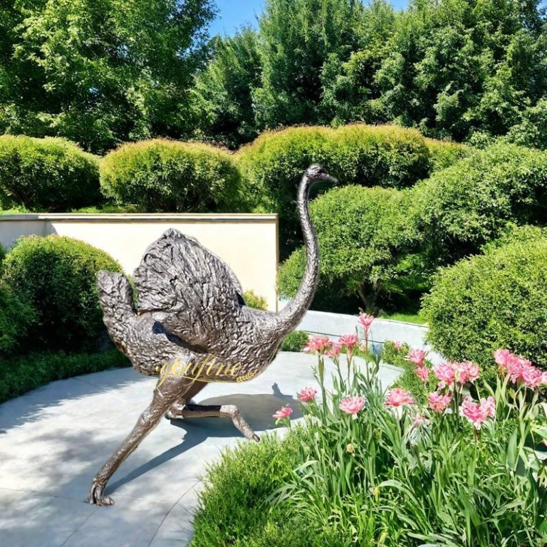 bronze ostrich sculpture