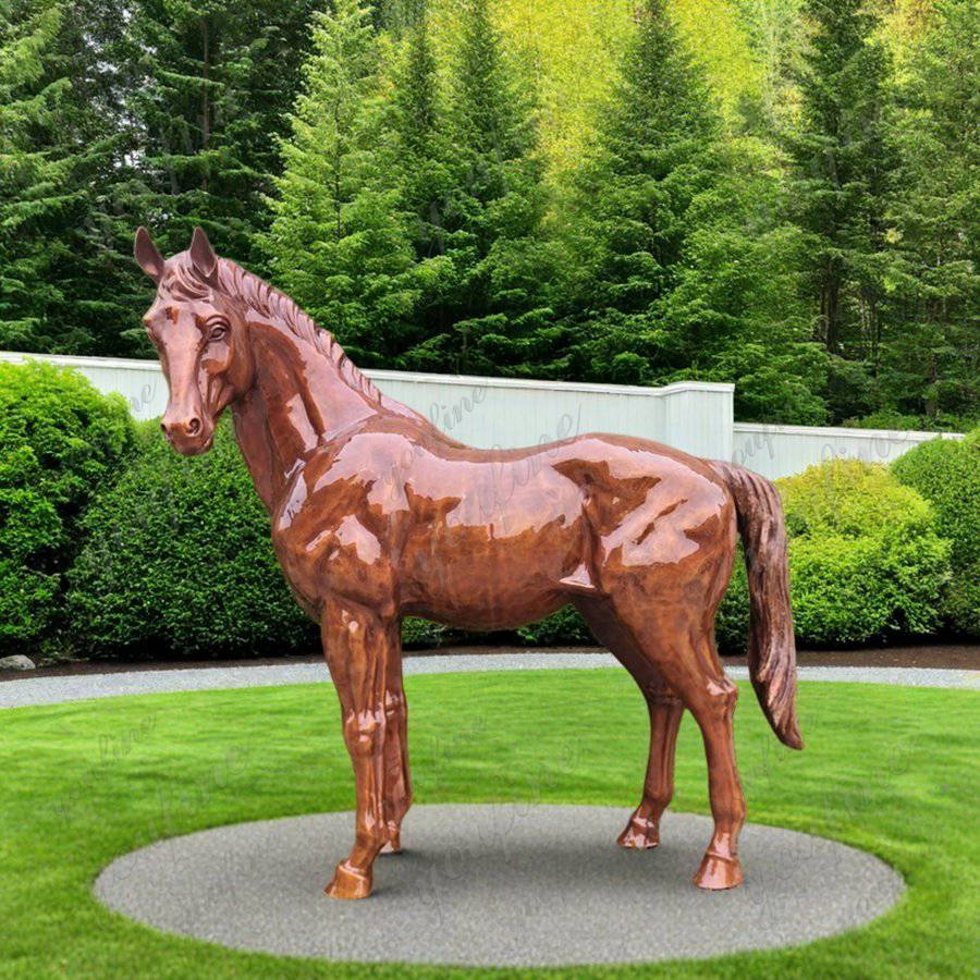 lifesize-brown-Standing-Horse-Statue
