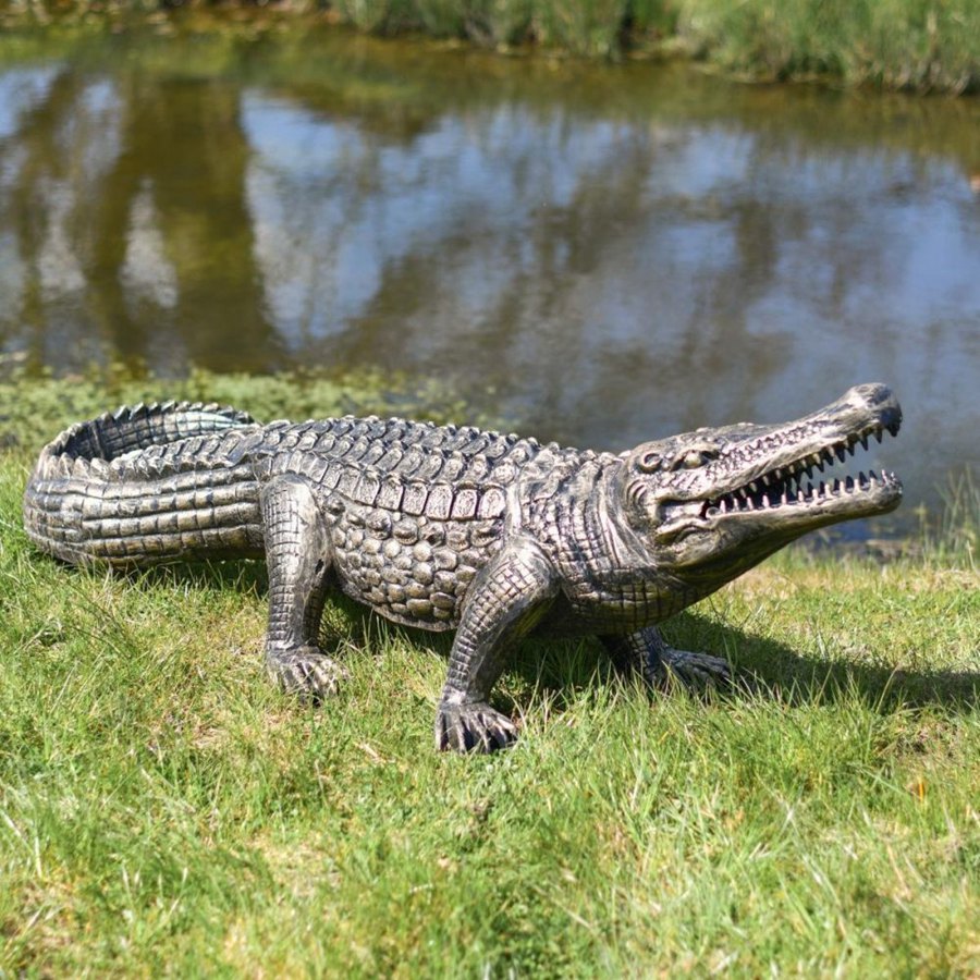 Lifelike Bronze Crocodile Statue BOKK-710 - Bronze Wildlife Sculpture - 4