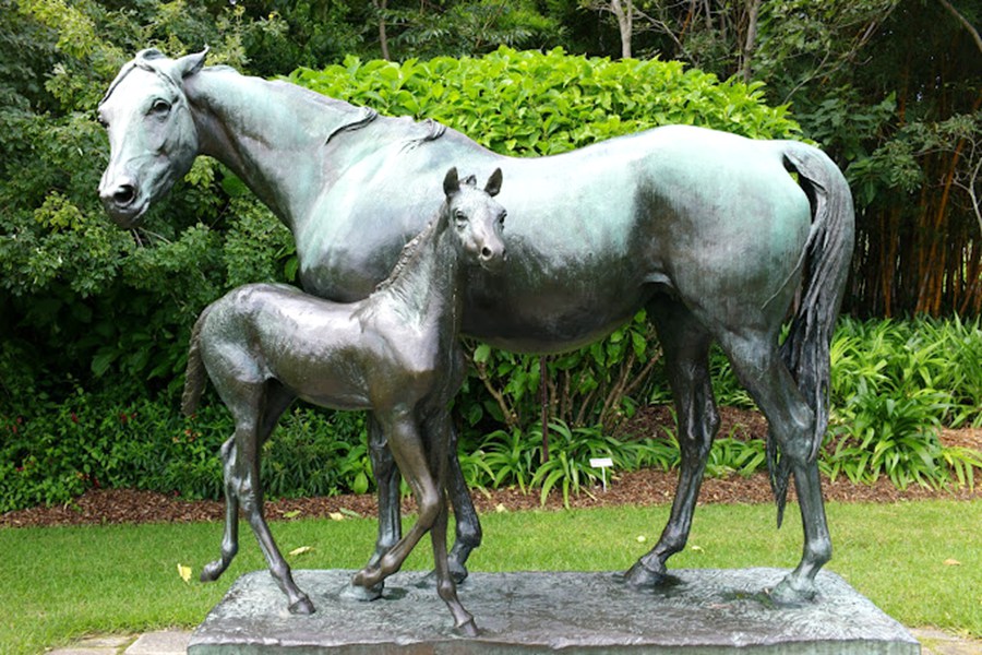 Bronze Life Size Mare and Foal Lawn BAN-380 - Bronze Horse Statues - 2