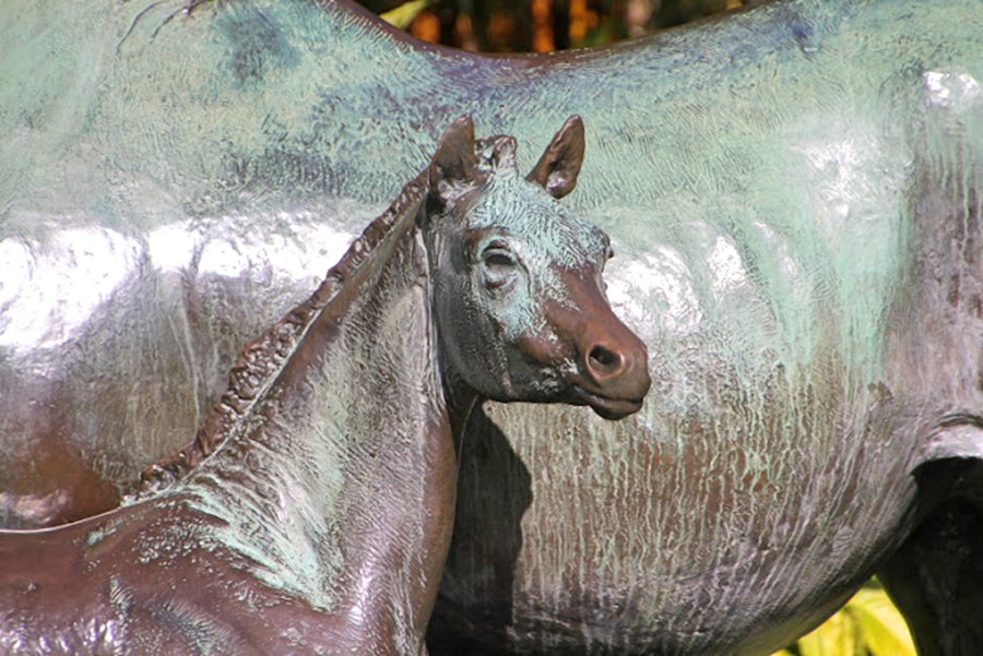 Bronze Life Size Mare and Foal Lawn BAN-380 - Bronze Horse Statues - 4