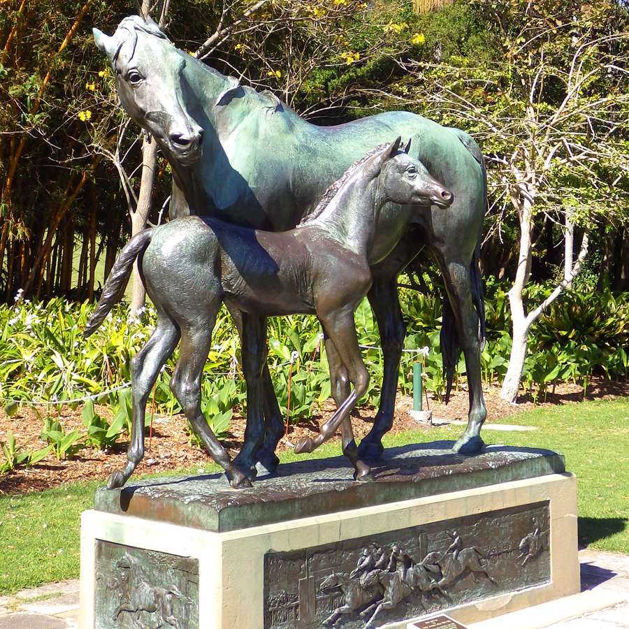 mare and foal lawn