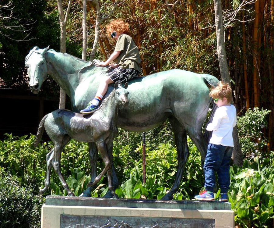 Bronze Life Size Mare and Foal Lawn BAN-380 - Bronze Horse Statues - 5