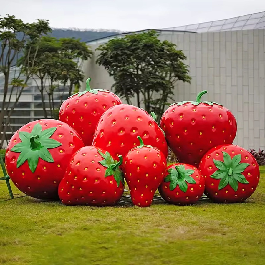Large Fiberglass Strawberry Sculpture - Fiberglass Statue - 2