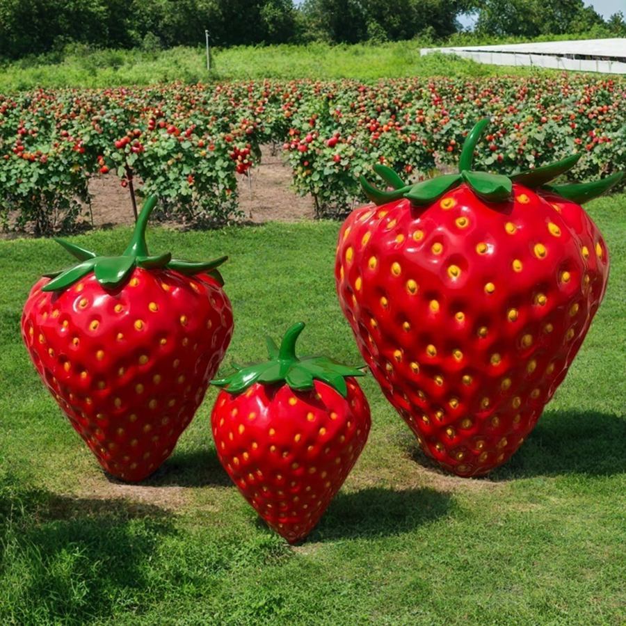Large Fiberglass Strawberry Sculpture - Fiberglass Statue - 4