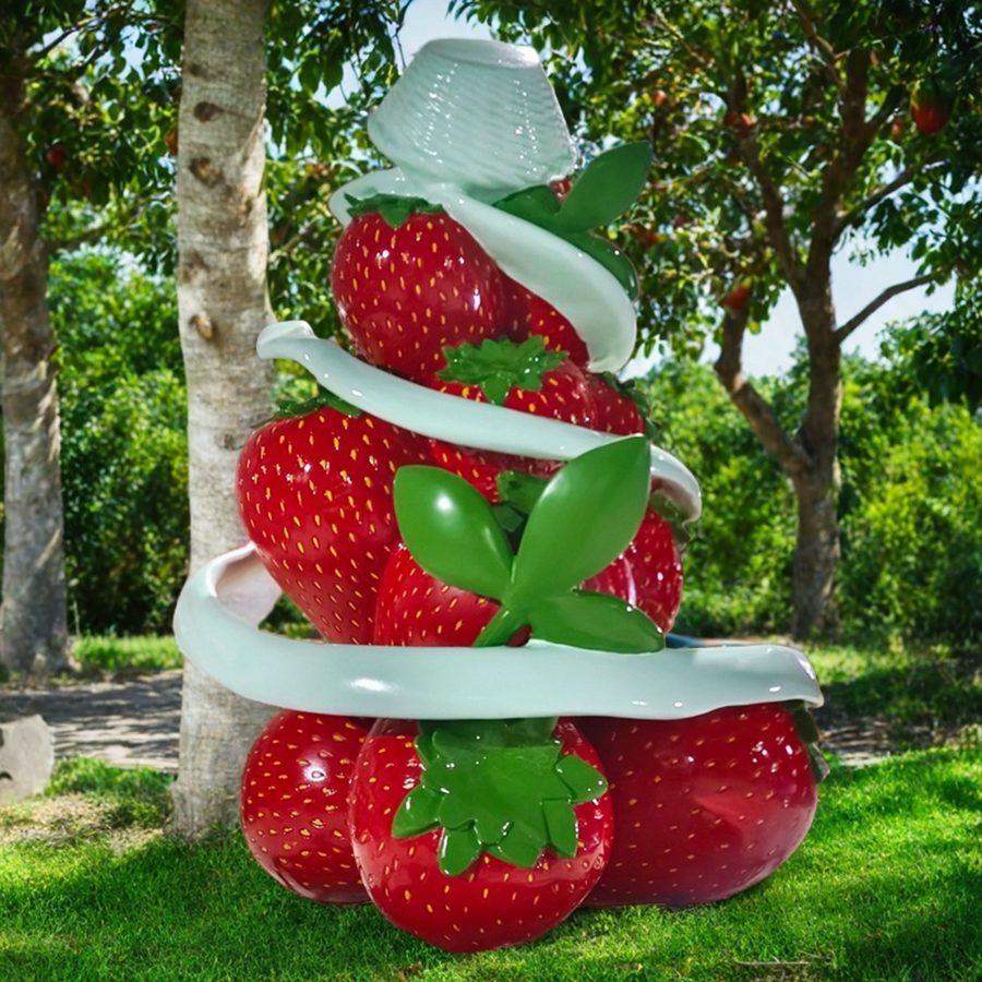 Large Fiberglass Strawberry Sculpture - Fiberglass Statue - 5