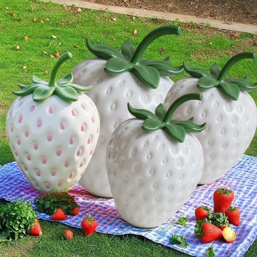 Large Fiberglass Strawberry Sculpture - Fiberglass Statue - 6