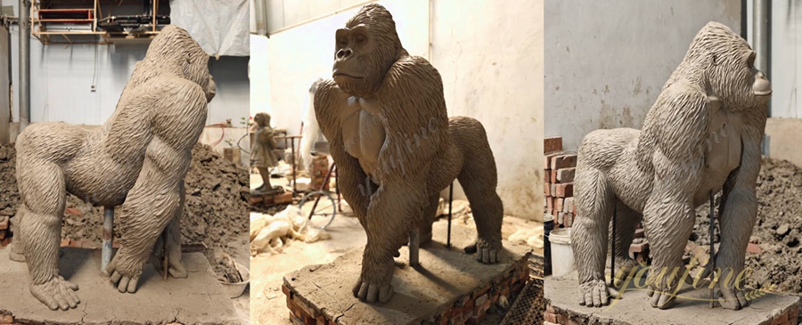Outdoor Bronze Large Gorilla Statue BAN-041 - Bronze Monkey Statue - 5